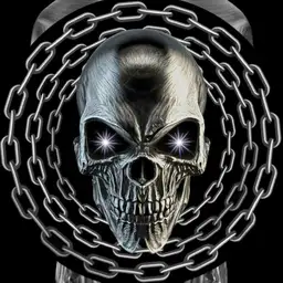 Skull with chains