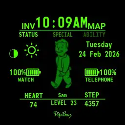 Pip-boy with buttons for Pixel Watch