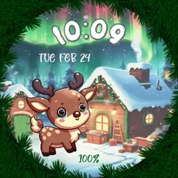 Rudolph Marvels at the Northern Lights