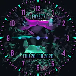 Turquoise and pink motion.