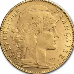 Gold, France, 10 Francs, Rooster, 1900