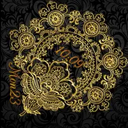 black Paisley, gold lace