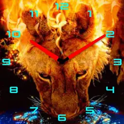 Animated lion with Fire