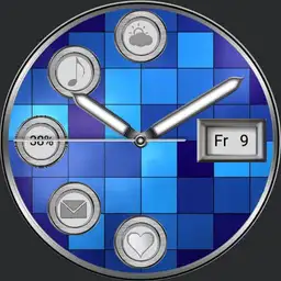 Square patterns triple-screen watch with 5 app launcher for Samsung Galaxy Watch