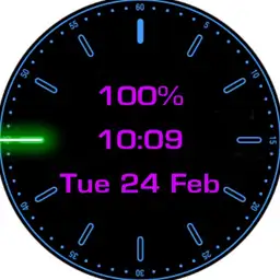 Digital Watch with glowing second hand
