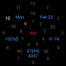 Scattered Clock Colored 12hr