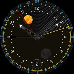 Brute RISESET TRACKER Realistic Sunrise Sunset Sun Moon Day Night Moonphase Watch Colours