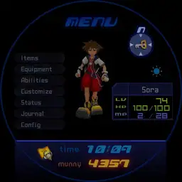 Chach Kingdom Hearts Pause Menu
