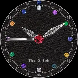 Bejewelled on dark grey leather