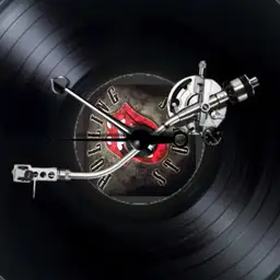 Plattenspieler Rolling Stones mit Cover 3S. Animation