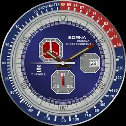Sorna Chronograph Blue/Red Dial C.1970s