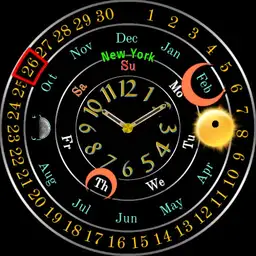 0064 b analog calendar clock Black