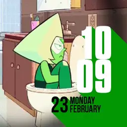 Peridot on the toilet