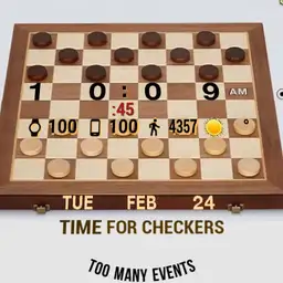 Game: CHESS & CHECKERS Boards Tell the Time - WOS6