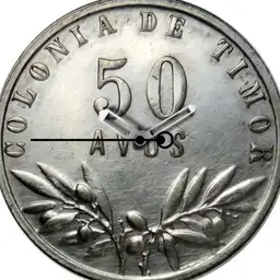 Silver, Timor, 50 Avos, 1948