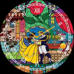 Beauty and the Beast stained glass motif