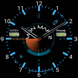 analog blue clock