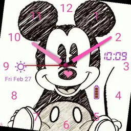 Mickey Mouse Pink w/ Weather and Battery