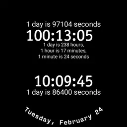 1 Day Is 97,104 Seconds