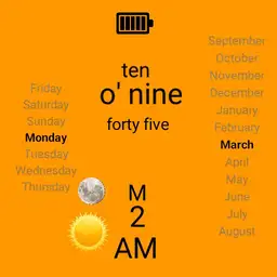 Clock in text