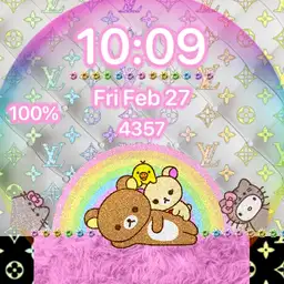 Hello Kitty Pushen Rainbow Kawaii pink