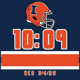 Fighting Illini Orange Helmet Blue Jersey