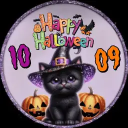Glittery Halloween Kitty
