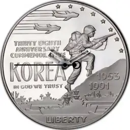 Silver, U.S. Korean War Commemorative Dollar