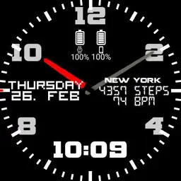 Black red analog digital