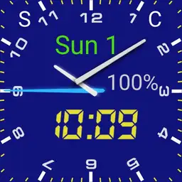blue Digital analog with numbers dj