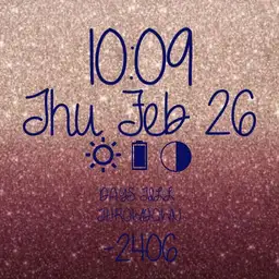 wedding colors glitter countdown