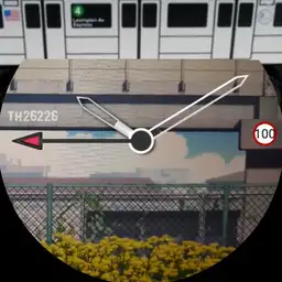 City Train Scene with moving train