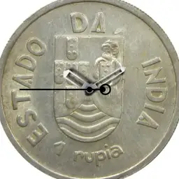 Silver, Portuguese India, 1 Rupee, 1935