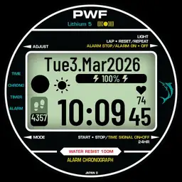 PWF017 Digital 100m Retro Helt