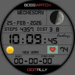 Multi function watch face with weather and health