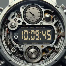 Brute MACHINE Hybrid Metallic Retro LCD Watch