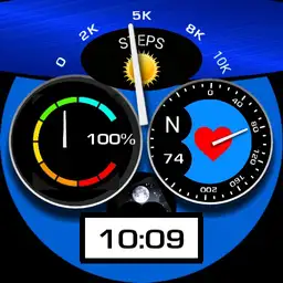 blue Design with various tap actions