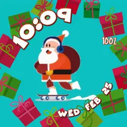 Skateboarding Santa
