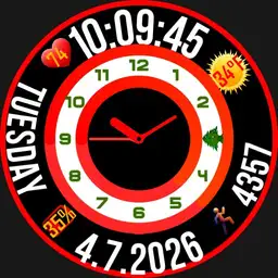 Lebanons flagCircular digital & classic watch 0.5