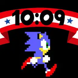 Sonic Simple 8Bit 3D Spinning GIF