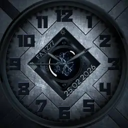 Grey/navy watch face with motion.