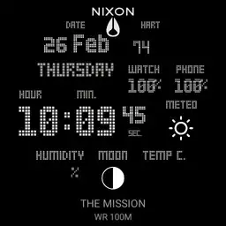 Nixon calendar steps heart rate weather and moon custom Black Snow Copy