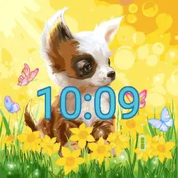 Puppy in Springtime Animated