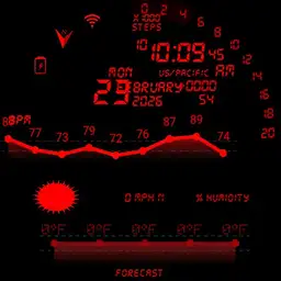 Informative Red digital Watch