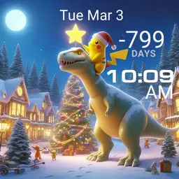 T-Rex and Pickachu Top the Christmas Tree