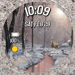 Lone Deer in a Winter Forest