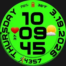 digital circular watch black Copy