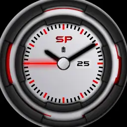 white black and red watch face