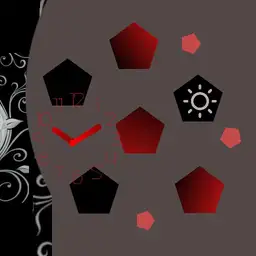 Red, black, and white