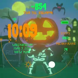 Halloween dance pumpkin skeleton